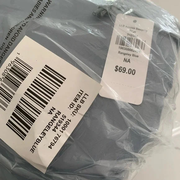 L.L.Bean Adults Access Sleeping Bag, 40° Rangeley Blue Brand New - Picture 9 of 9